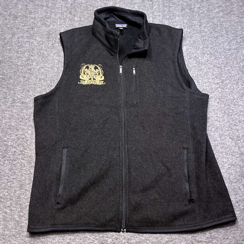 Patagonia Better Sweater Vest Mens 2XL Black Full Zip Fleece Pockets Hike
